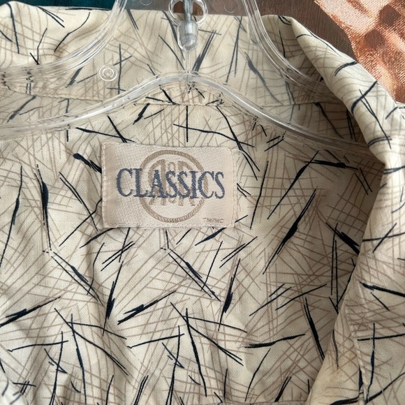 Vintage Classic Men's Casual Button Down Shirt - Cream and Black XXL - Picture 4 of 15